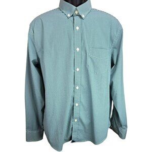 UNTUCKit Mens Green Check Check Nylon Blend Performance Shirt Large